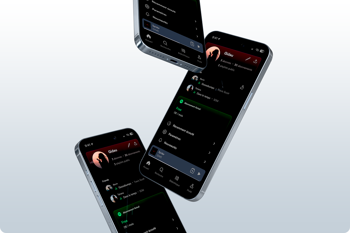 Barre de navigation Spotify